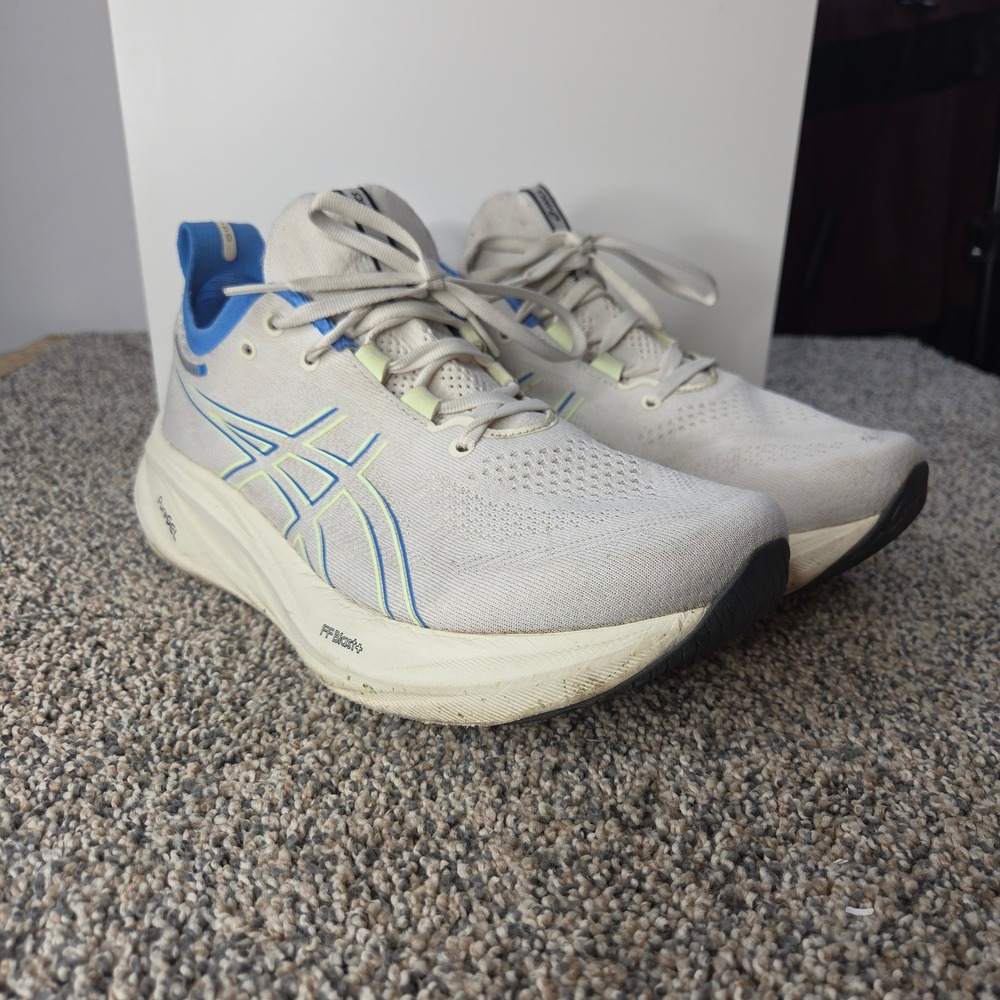ASICS Gel-Nimbus 25 Running Shoes Womens 10.5 Cream Blue 1012B692 FF Blast+